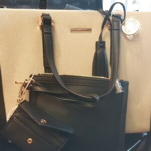 Black and Cream Women's Bag Set